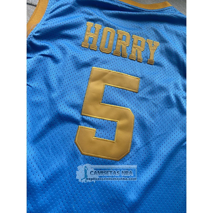 Camiseta Los Angeles Lakers Robert Horry NO 5 Mitchell & Ness 2001-02 Azul